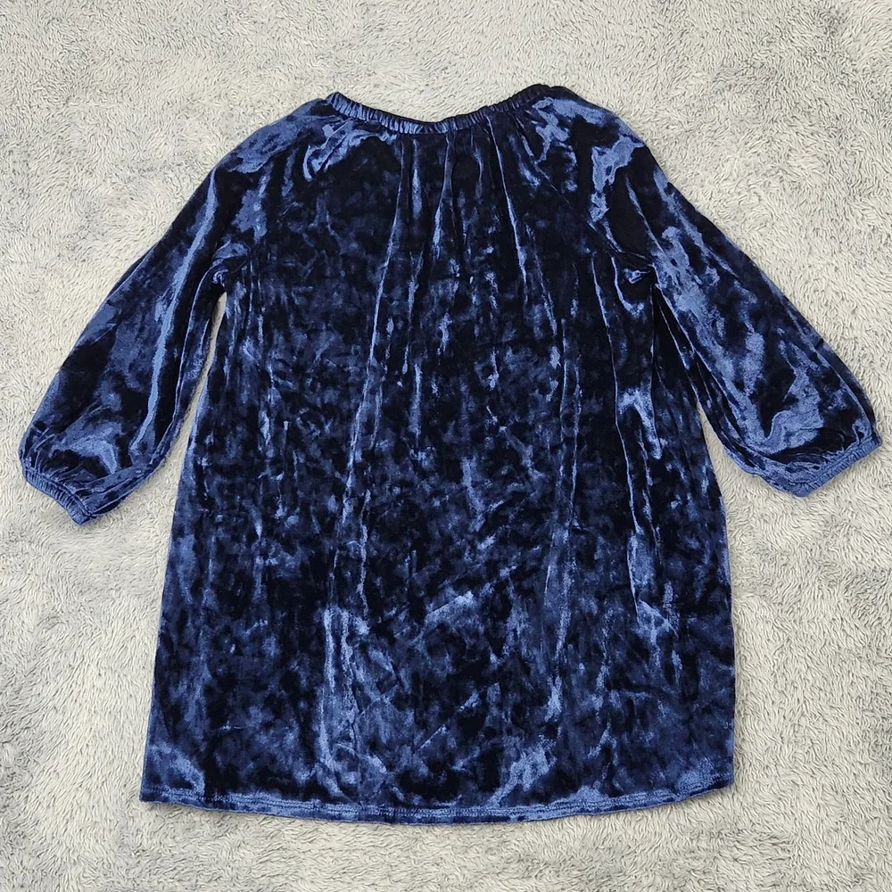 Harper Canyon Dress Girls 2 Blue Crushed Velvet‎ RK444399LG Long Sleeve Holiday